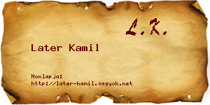 Later Kamil névjegykártya